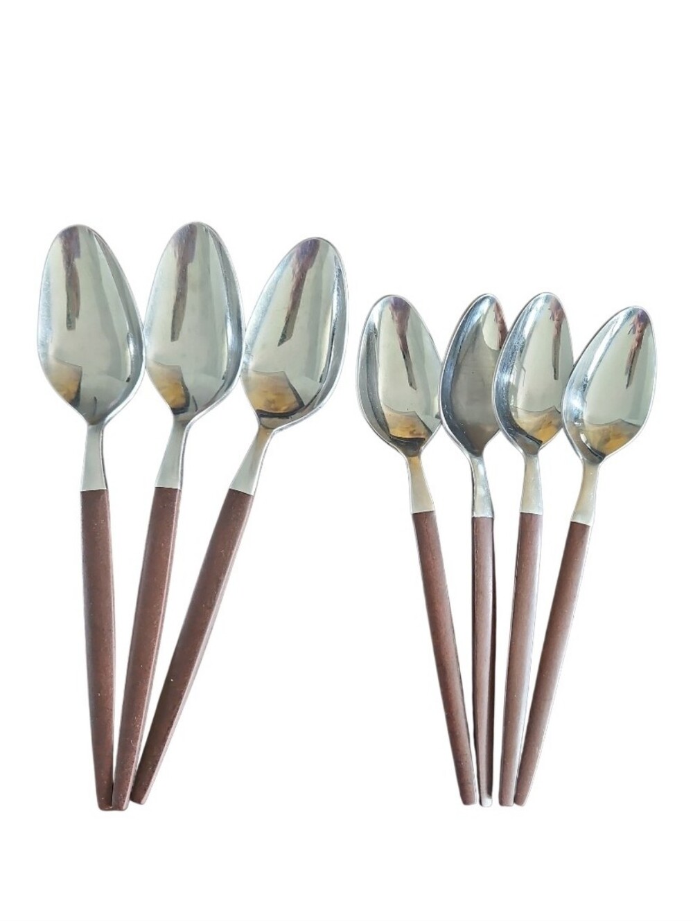 Ekco Eterna Canoe Muffin Vintage Flatware 3 Soup Spoons 4 Teaspoons
